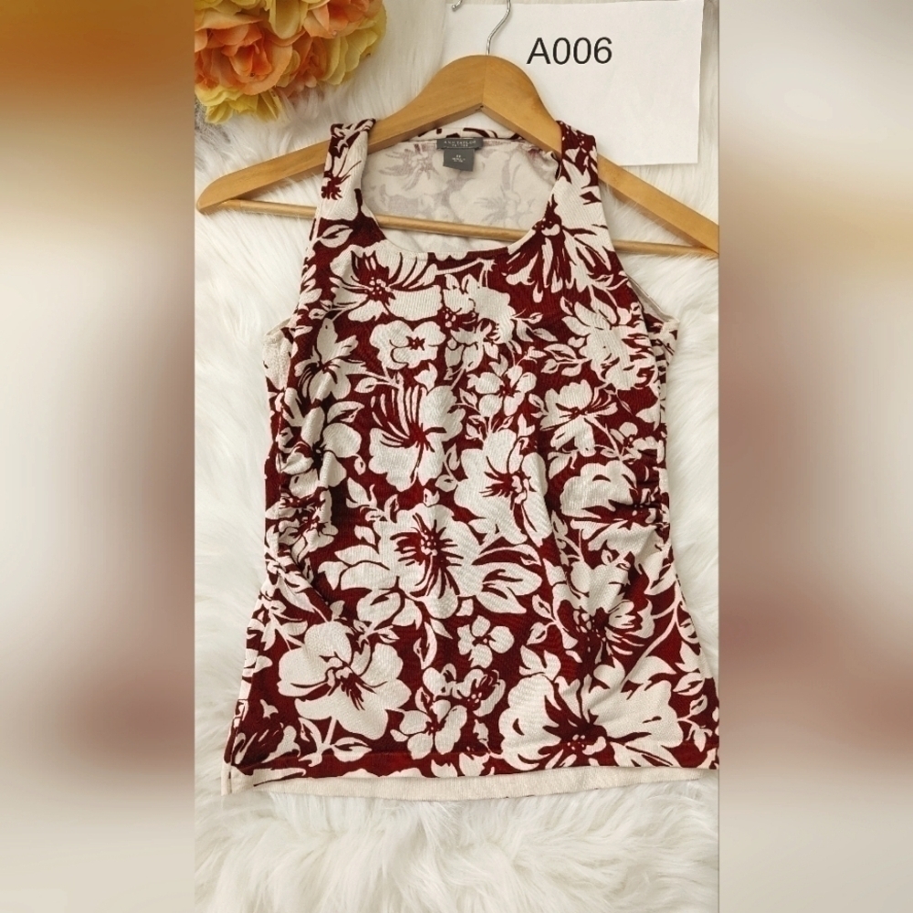 Ann Taylor pink Red&White tank top SP